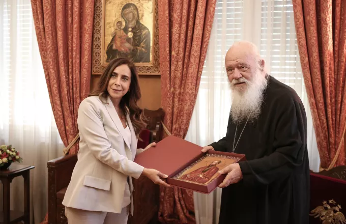 Συνάντηση του Αρχιεπισκόπου Ιερωνύμου με την αναπληρώτρια πρωθυπουργό του Λιβάνου