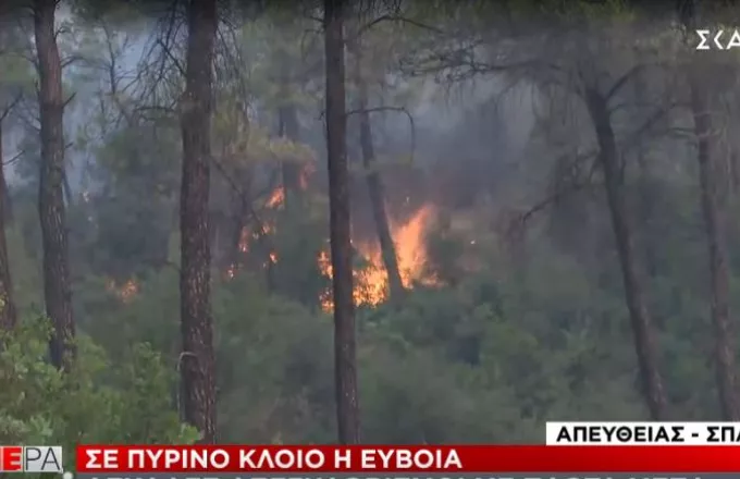 Εύβοια- Ανεξέλεγκτη η φωτιά: Σε πύρινο κλοιό Ελληνικά, Βασιλικά, Ψαροπούλι-Νέα εντολή εκκένωσης