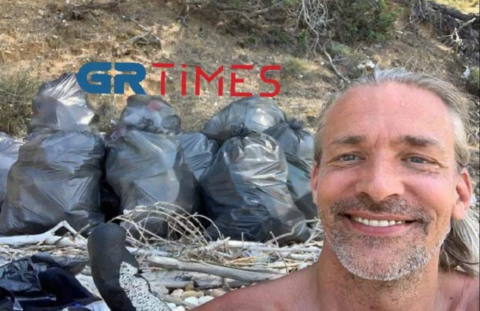 Σουηδός Τουρίστας μάζεψε δεκάδες σακούλες σκουπίδια από τη Χαλκιδική – «Γιατί το έκανα» 