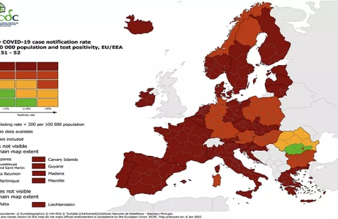 Κορωνοϊός - ECDC: Σε «βαθύ κόκκινο» η Ελλάδα, και σχεδόν oλόκληρη η Ευρώπη  | ΣΚΑΪ