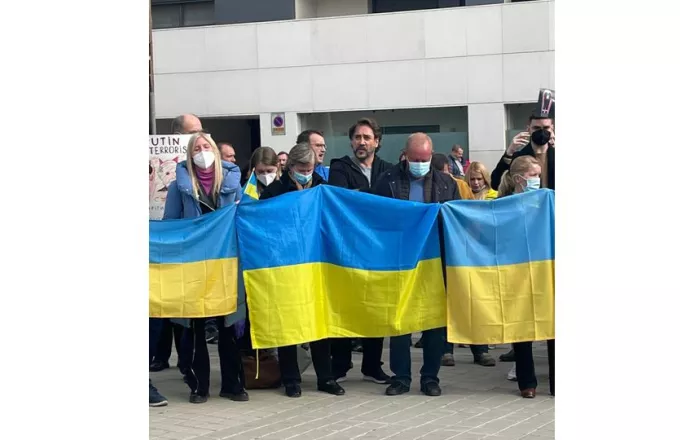 Ο Χαβιέ Μπαρδέμ συμμετείχε σε διαδήλωση κατά της ρωσικής εισβολής στην Ουκρανία
