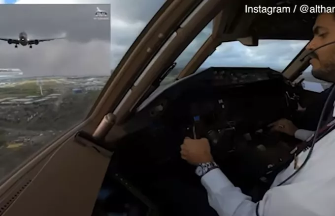 Απίστευτο βίντεο από πιλοτήριο: Η προσγείωση αεροσκάφους στο Χίθροου εν μέσω θυελλωδών ανέμων 