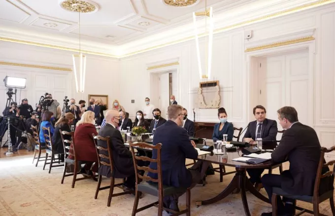 Με αντιπροσωπεία της βουλγαρικής κυβέρνησης συναντήθηκε ο πρωθυπουργός, Κυριάκος Μητσοτάκης