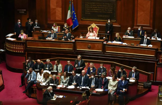 Ο Μάριο Ντράγκι στην ιταλική Βουλή