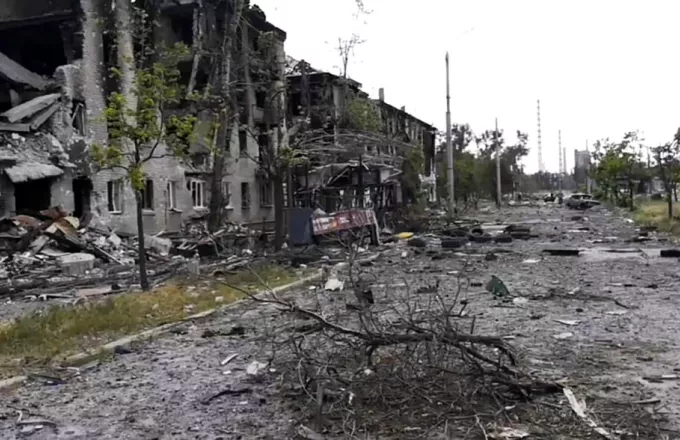 Κατεστραμμένο κτίριο στην Ουκρανία 