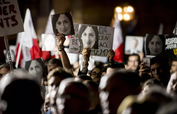 Διαδήλωση για τη δολοφονία της Μαλτέζας δημοσιογράφου