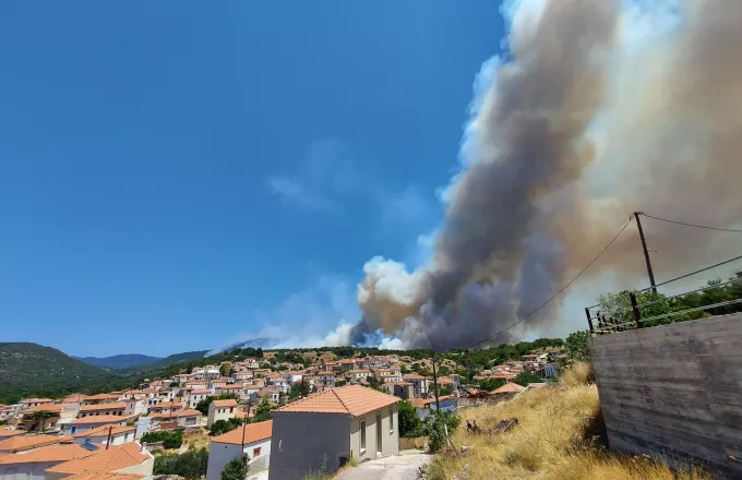 Περιφερειάρχης Βορείου Αιγαίου για Βρίσα: Η φωτιά φτάνει σε στρατόπεδο- σπίτια
