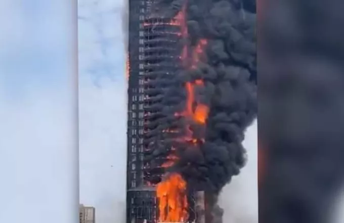 Κίνα, Ουρανοξύστης, Φωτιά, Πυρκαγιά, 