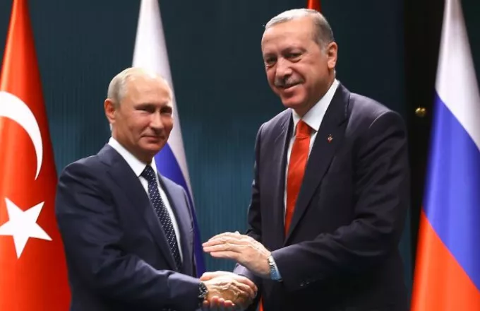Ο Βλαντιμίρ Πούτιν με τον Ρετζέπ Ταγίπ Ερντογάν 