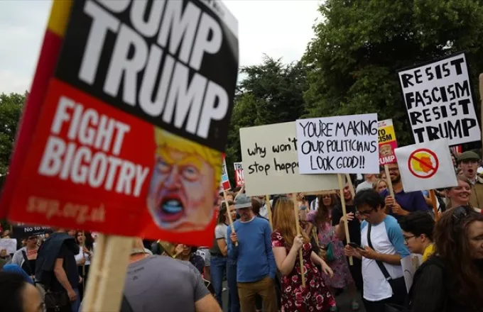 Διαδήλωση κατά της επίσκεψης Τραμπ στο Λονδίνο
