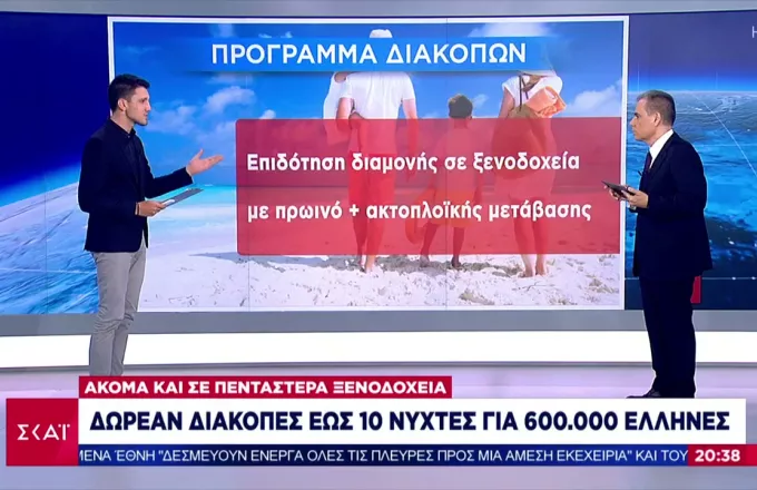 Δωρεάν διακοπές έως 10 νύχτες για 600.000 Έλληνες ακόμα και σε πεντάστερα- Οι δικαιούχοι