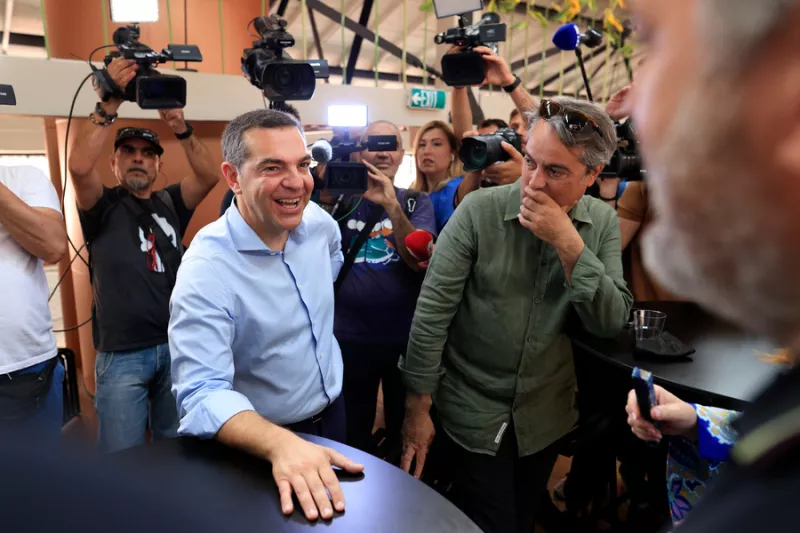 Συνάντηση του Αλέξη Τσίπρα με δημοσιογράφους