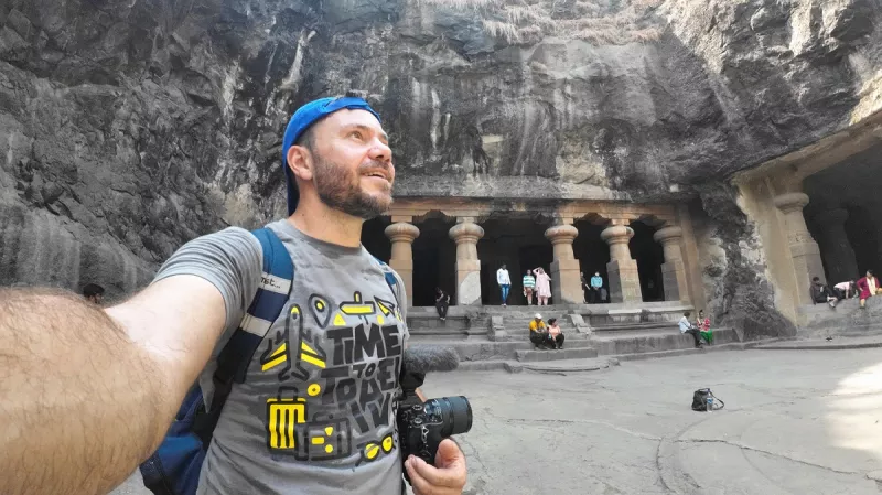 Happy traveller