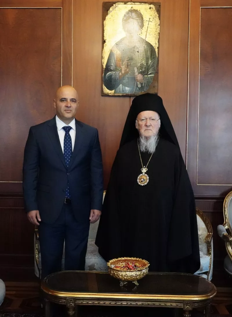 Ο Βαρθολομαίος με τον Dimitar Kovačevski