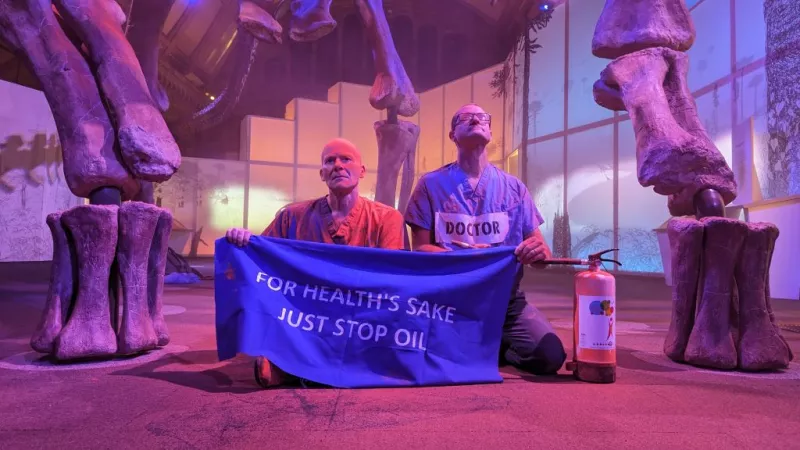 Just Stop Oil dinosaur