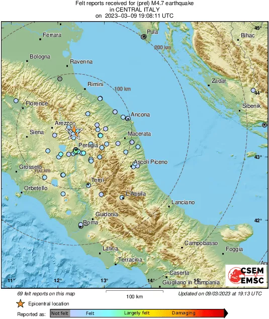 σεισμός στην Ιταλία
