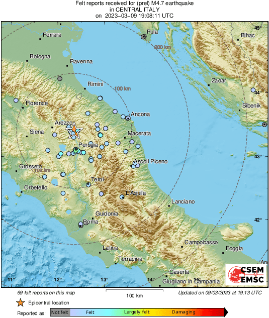σεισμός στην Ιταλία