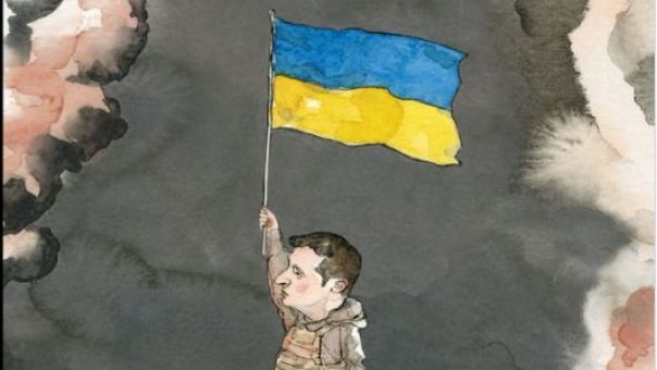 Εξώφυλλο στο New Yorker o Ζελένσκι-Με το βλέμμα στραμμένο στη Δύση κρατώντας σημαία
