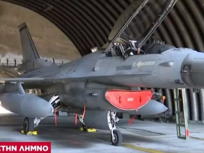 Ο ΣΚΑΪ στην Λήμνο: Σε ετοιμότητα τα «γεράκια» της Πολεμικής Αεροπορίας του Αιγαίου 
