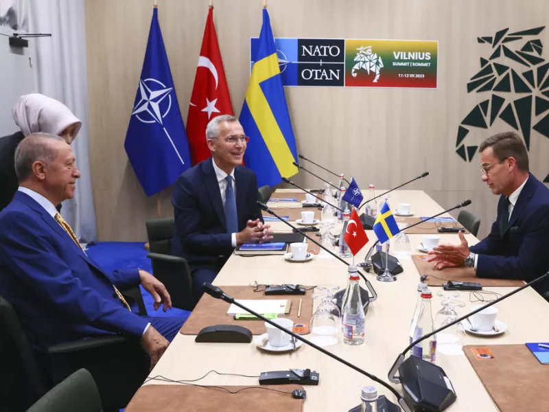 NATO: Ξεκίνησε η συνάντηση Στόλτενμπεργκ - Ερντογάν - Κρίστερσον 