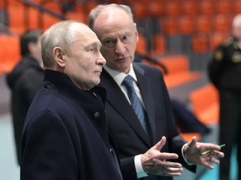 Russian President Vladimir Putin and Russian Security Council secretary Nikolai Patrushev