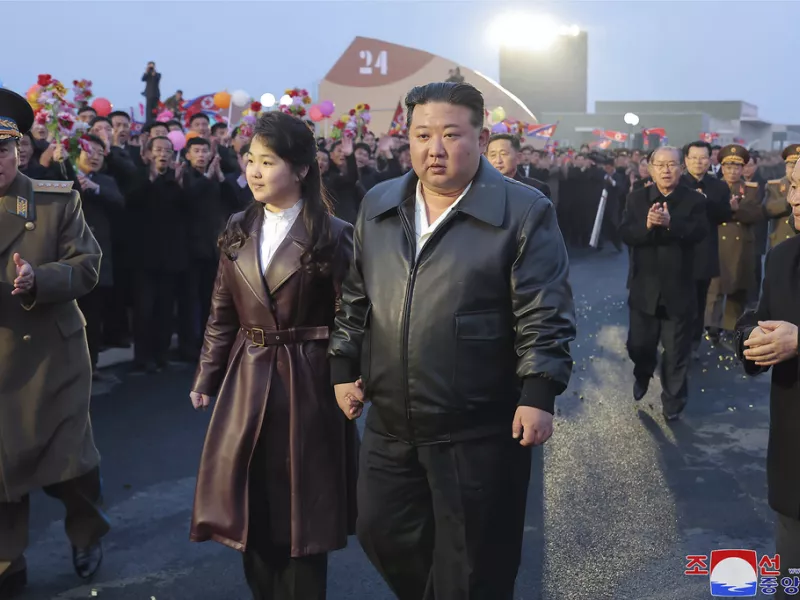 North Korean leader Kim Jong Un and his daughter