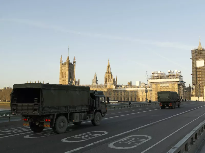 British Army lorries